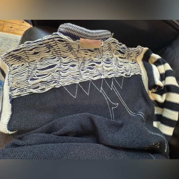 Vintage K. Riley 80s/90s Abstract Art Sweater – Bold Striped Knit –SzM/L
– Rare - Picture 7 of 7